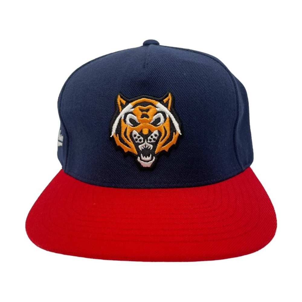 Primitive Wildcat Tiger Snapback Hat Navy Red PRMTV Embroidered Flat Bill OSFM